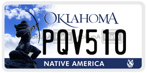 PQV510  license plate in OK