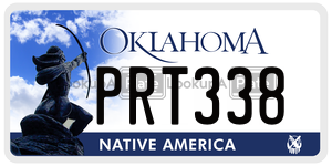 PRT338  license plate in OK