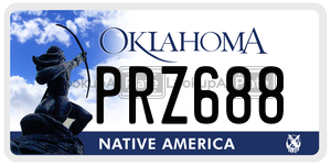 PRZ688  license plate in OK