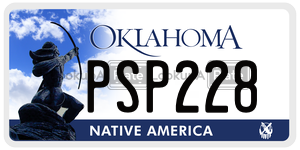 PSP228  license plate in OK