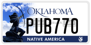 PUB770  license plate in OK