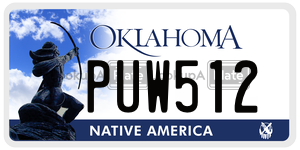 PUW512  license plate in OK