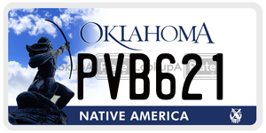PVB621  license plate in OK