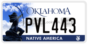 PVL443  license plate in OK