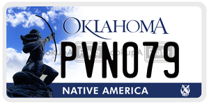 PVN079 license plate in Oklahoma