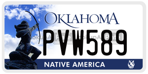 PVW589 license plate in Oklahoma
