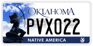 PVX022  license plate in OK