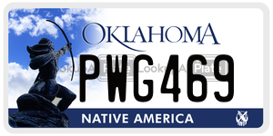 PWG469  license plate in OK