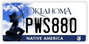 PWS880  license plate in OK