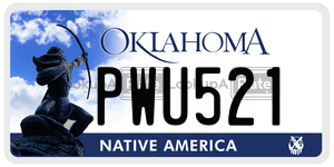 PWU521  license plate in OK