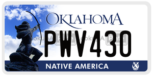 PWV430  license plate in OK