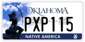 PXP115  license plate in OK