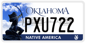 PXU722 license plate in Oklahoma