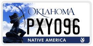 PXY096  license plate in OK