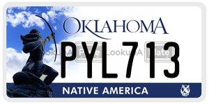 PYL713  license plate in OK