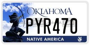 PYR470 license plate in Oklahoma