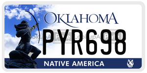 PYR698  license plate in OK