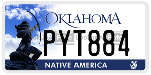 PYT884  license plate in OK