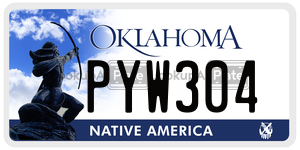 PYW304  license plate in OK