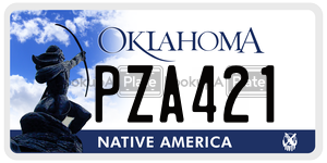 PZA421  license plate in OK