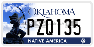 PZQ135  license plate in OK