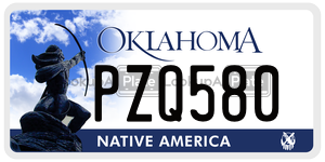 PZQ580  license plate in OK