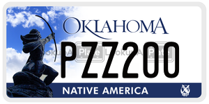 PZZ200  license plate in OK