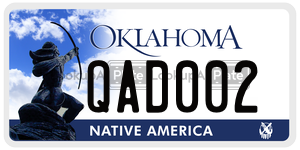 QAD002  license plate in OK