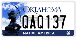 QAQ137  license plate in OK