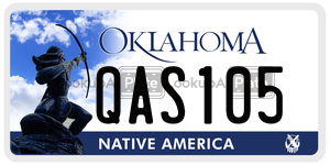 QAS105  license plate in OK