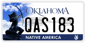 QAS183  license plate in OK