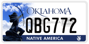 QBG772 license plate in Oklahoma