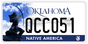 QCC051  license plate in OK