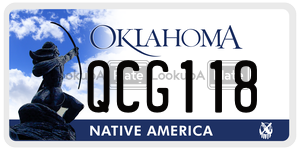 QCG118  license plate in OK