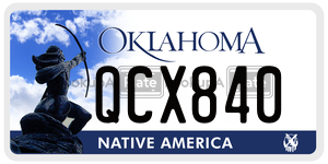 QCX840  license plate in OK