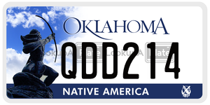 QDD214  license plate in OK