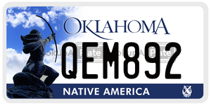 QEM892  license plate in OK