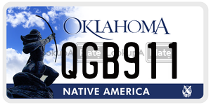 QGB911  license plate in OK