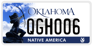 QGH006  license plate in OK