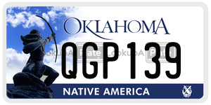 QGP139  license plate in OK