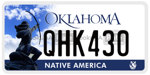 QHK430  license plate in OK