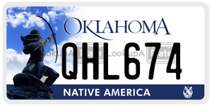 QHL674  license plate in OK