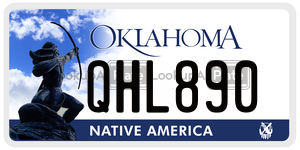 QHL890  license plate in OK
