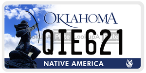 QIE621  license plate in OK