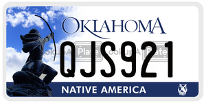 QJS921 license plate in Oklahoma