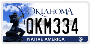 QKM334  license plate in OK