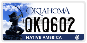 QKQ602  license plate in OK