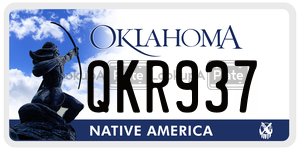 QKR937  license plate in OK