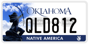 QLD812  license plate in OK