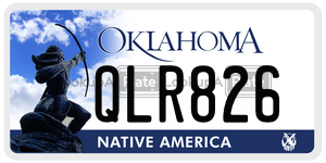 QLR826  license plate in OK